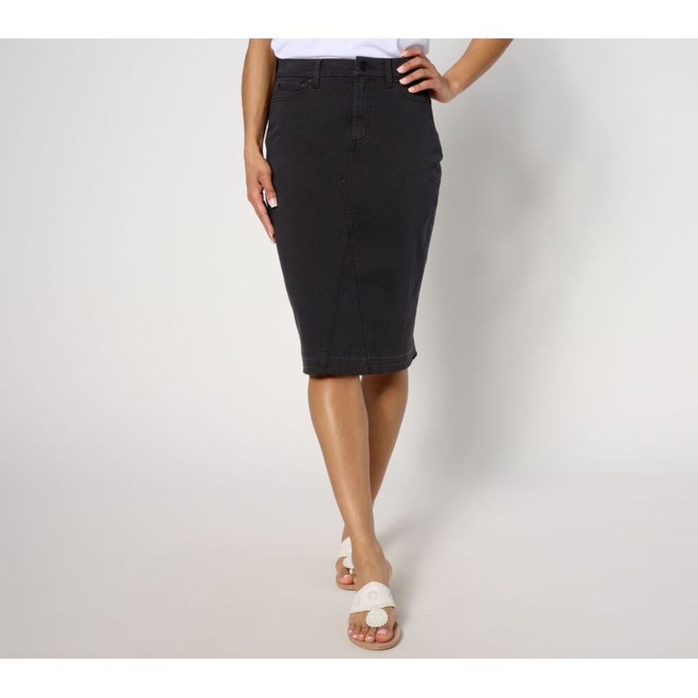 Denim & Co. Women's Skirt Sz 8 Canyon Retreat Soft Twill Black